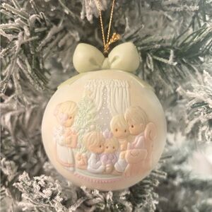 Precious Moments Cream and Gold Holiday Ornament